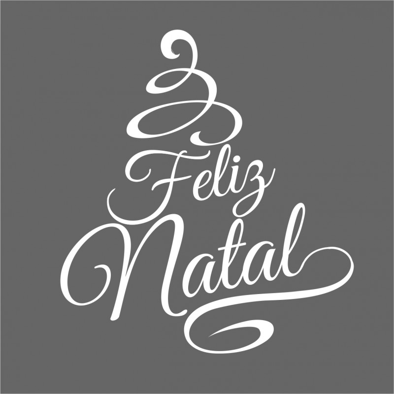 Autocolante Árvore Feliz Natal Branco