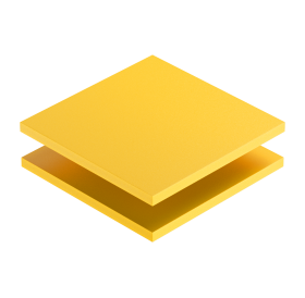 Placa 25 x 67,5 cm de PVC Amarelo 3 mm