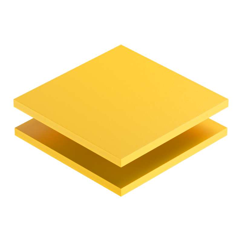 Placa 49 x 60,5 cm de PVC Amarelo 6 mm