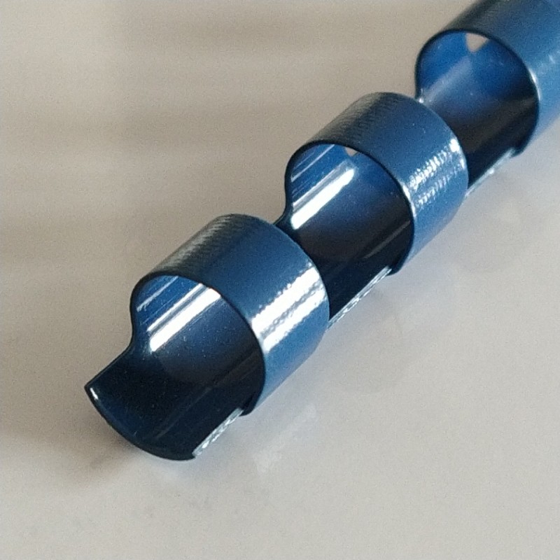 Argola Azul 6mm / lombada plástica 21 anéis redondos