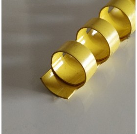 Argola Amarela 10mm / lombada plástica 21 anéis redondos