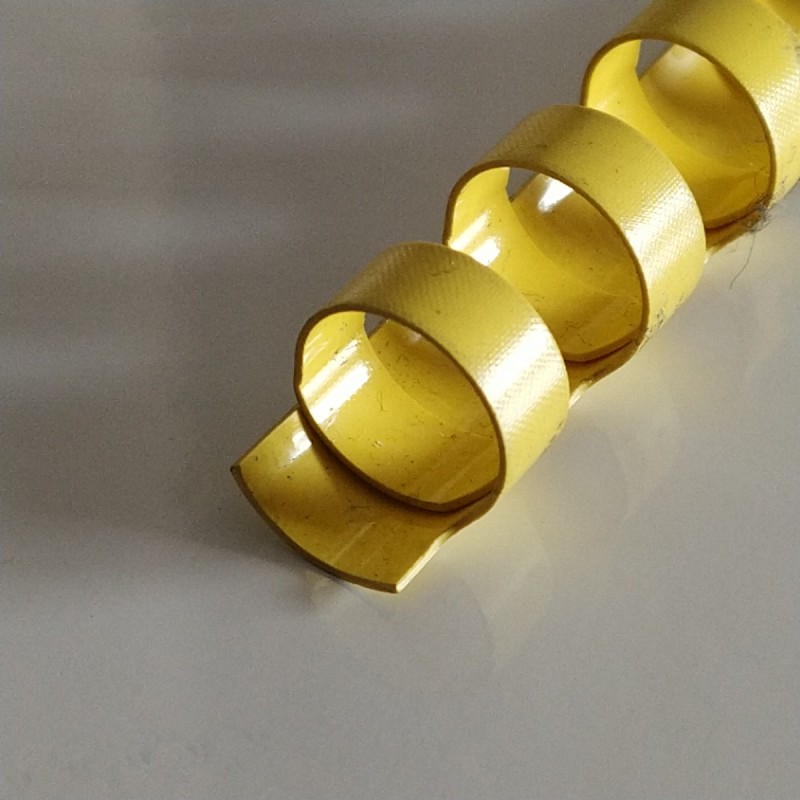 Argola Amarela 10mm / lombada plástica 21 anéis redondos