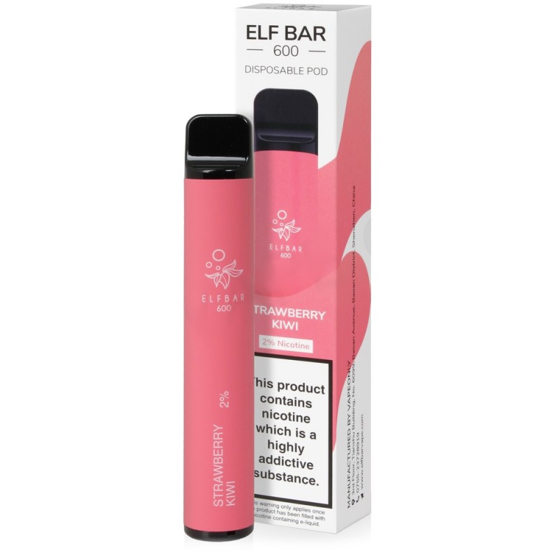 Elf Bar 600 Vape descartável Strawberry Kiwi