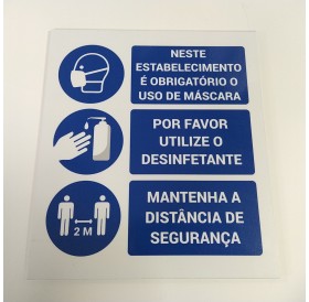 Placa "Recomendações COVID"