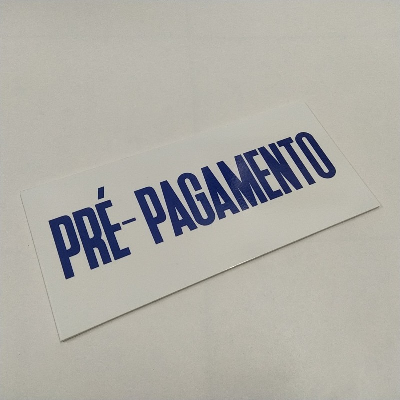 Placa "Pré-Pagamento" Azul