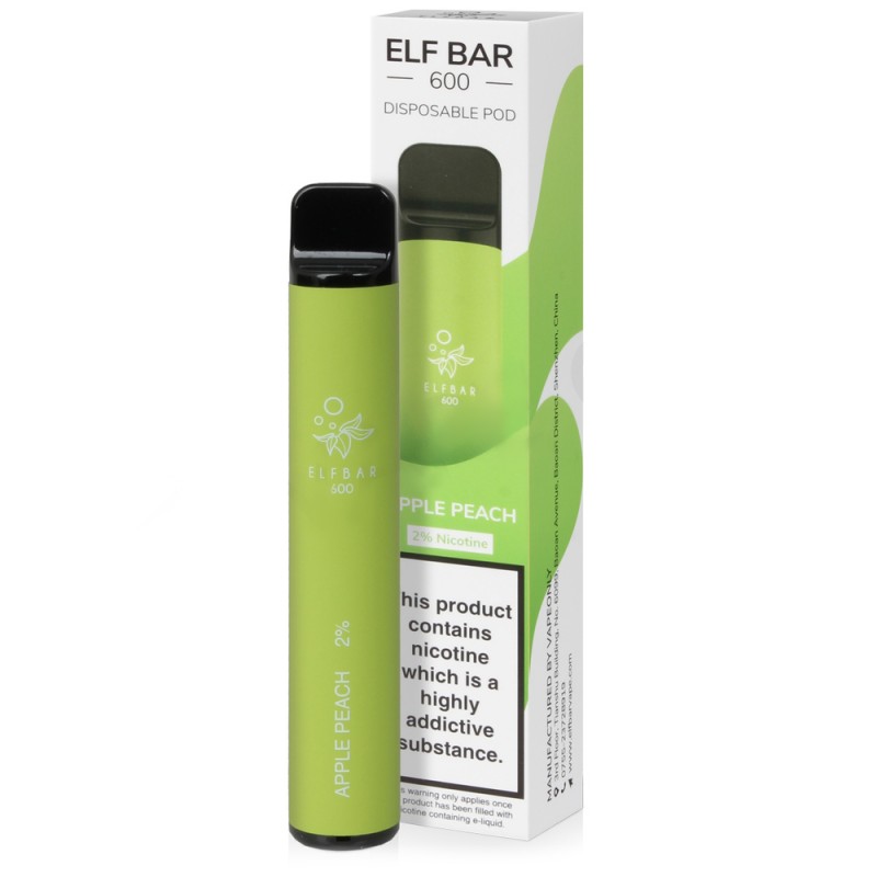Vaporizador Elf Bar 600 Disposable Pod Apple Peach