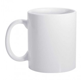 Caneca branca de cerâmica brilhante 