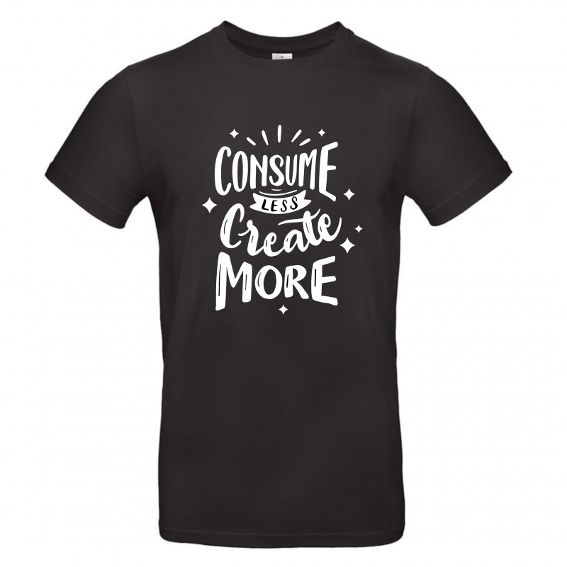 T-Shirt Preta "Consume Less..."