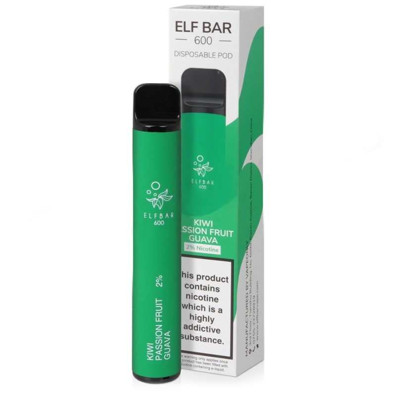 Elf Bar 600 Vape descartável Kiwi passion Fruit Guava
