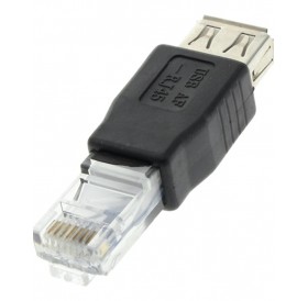 Adaptador para Ethernet (USB 2.0 Fêmea para RJ45 Macho, Preto)
