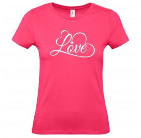 T-Shirt de Senhora Rosa "Love"