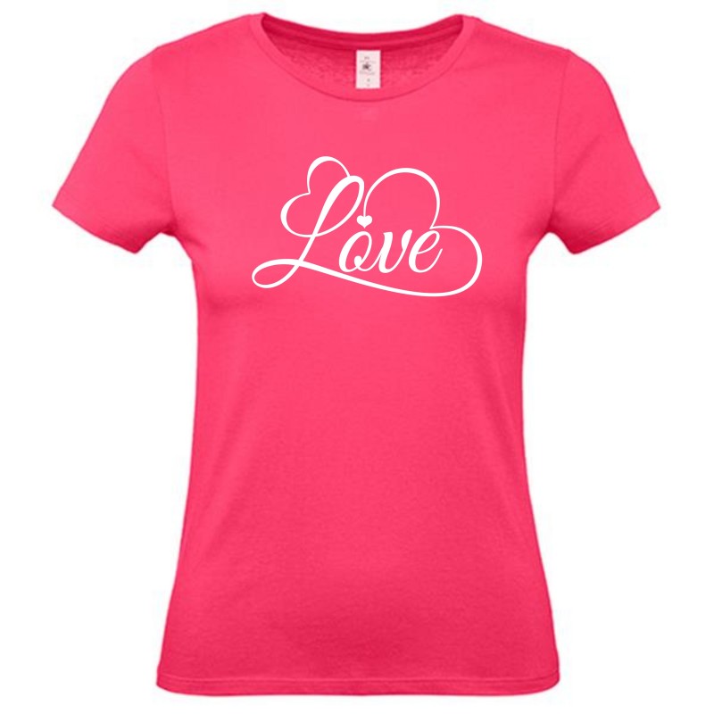 T-Shirt de Senhora Rosa "Love"