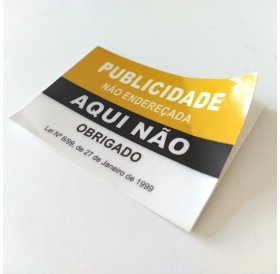 Publicidade Aqui Não Autocolante em Plástico dourado e preto