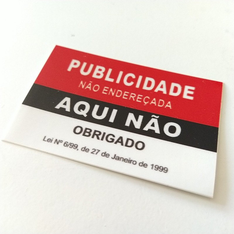Publicidade Aqui Não Autocolante em Plástico vermelho e preto