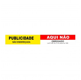 Autocolante "Publicidade Não Endereçada Aqui Não" Tira