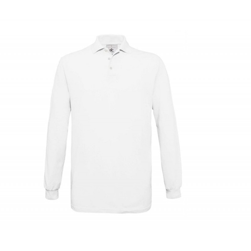 Polo M Branco Manga Comprida